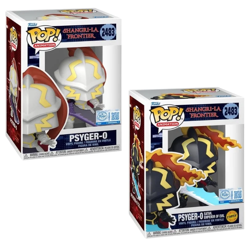 Funko Pop Psyger-0 2483 Bundle Shangri-La Frontier en sus cajas con vista lateral de la tienda de figuras coleccionables online spain dreamspop especializada en funko pop y youtooz