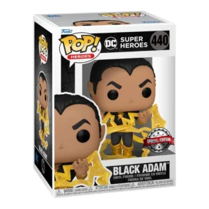 Funko Pop Black Adam 440 SE DC Super Heroes en su caja con vista lateral de la tienda de figuras coleccionables online spain dreampsop especializada en funko pop y youtooz