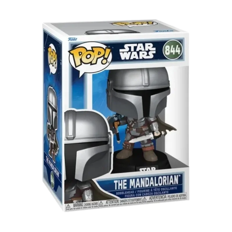 Funko Pop The Mandalorian 844 (Dual Wield) Star Wars en su caja con vista lateral de la tienda de figuras coleccionables online spain dreampsop especializada en funko pop y youtooz
