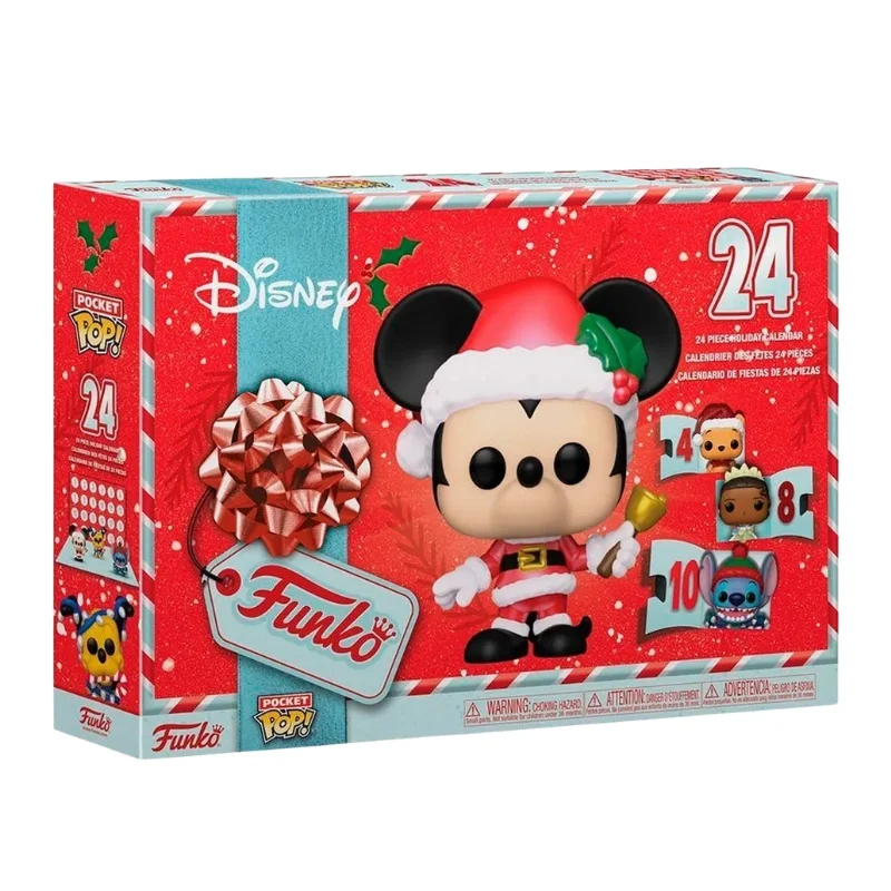 Calendario Adviento Pocket Pop Disney en su caja con vista lateral de la tienda de figuras coleccionables online spain dreamspop especializada en funko pop y youtooz