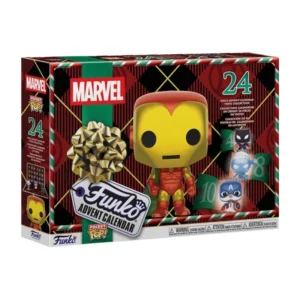 Calendario Adviento Pocket Pop Marvel en su caja con vista lateral de la tienda de figuras coleccionables online spain dreamspop especializada en funko pop y youtooz