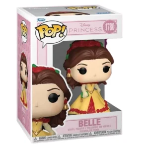 Funko Pop Belle 1780 Disney Princesas en su caja con vista lateral de la tienda de figuras coleccionables online spain dreamspop especializada en funko pop y youtooz