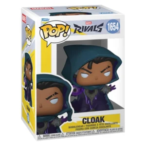 Funko Pop Cloak 1654 Marvel Rivals en su caja original, vista lateral.
