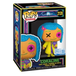 Funko Pop Coraline 2120 SE Black Light en su caja con vista lateral de la tienda de figuras coleccionables online spain dreamspop especializada en funko pop y youtooz