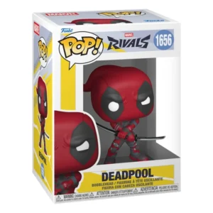 Funko Pop Deadpool 1656 Marvel Rivals en su caja original, vista lateral.