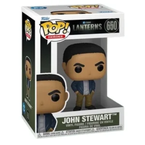 Funko Pop John Stewart 650 Lanterns en su caja original, vista lateral.