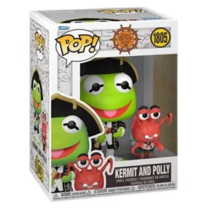 Funko Pop Kermit and Polly 1805 The Muppets Treasure Island en su caja original, vista lateral.