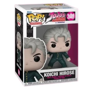 Funko Pop Koichi Hirose 2489 Jojo’s Bizarre Adventure en su caja original, vista lateral.