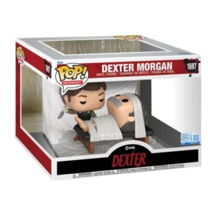 Funko Pop Moment Dexter Morgan 1697 SE Dexter en su caja original, vista lateral.