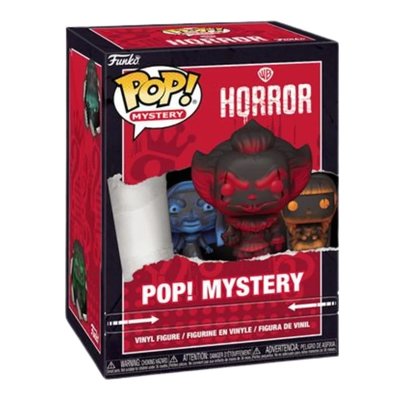 Funko Pop Mystery Horror (opción chase aleatoria) en su caja original, vista lateral.