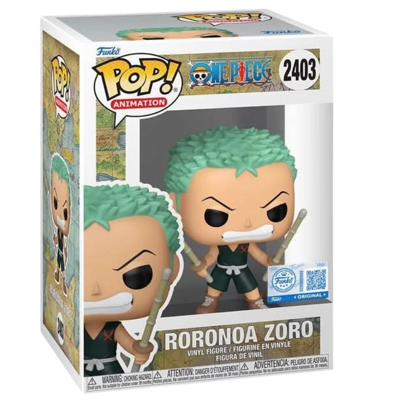 Funko Pop Roronoa Zoro 2403 SE One Piece en su caja con vista lateral de la tienda de figuras coleccionables online spain dreamspop especializada en funko pop y youtooz