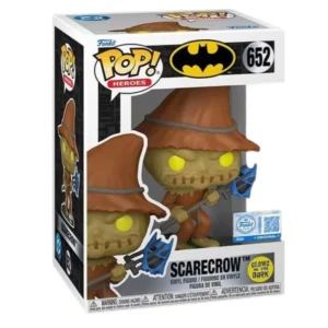 Funko Pop Scarecrow 652 SE GITD DC Comics en su caja con vista lateral de la tienda de figuras coleccionables online spain dreamspop especializada en funko pop y youtooz