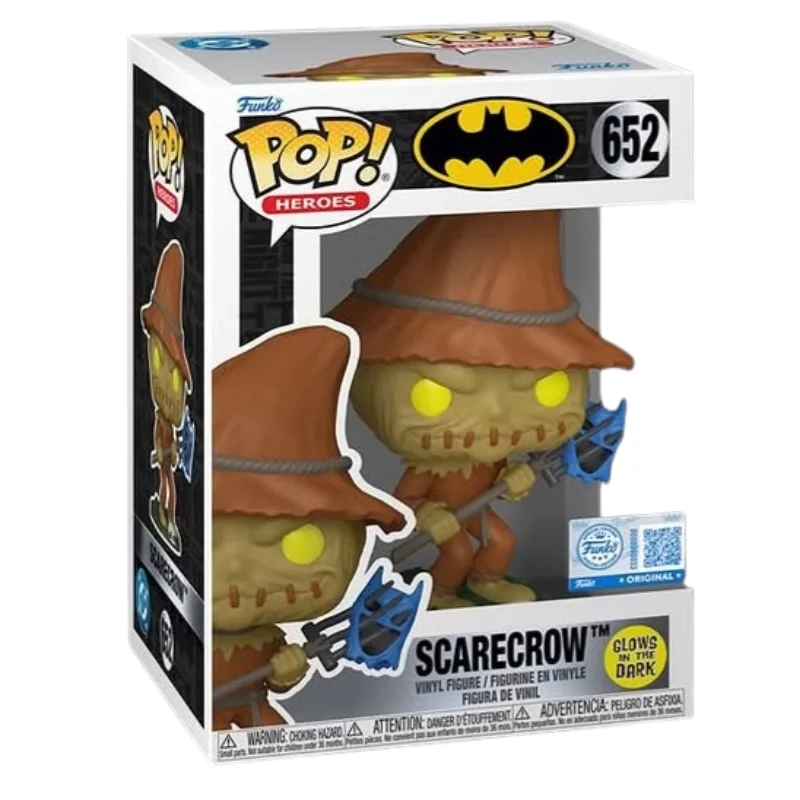 Funko Pop Scarecrow 652 SE GITD DC Comics en su caja con vista lateral de la tienda de figuras coleccionables online spain dreamspop especializada en funko pop y youtooz