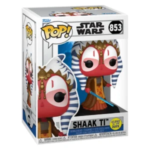 Funko Pop Shaak Ti 853 GITD Star Wars en su caja original, vista lateral