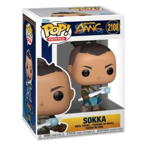 Funko Pop Sokka 2108 Avatar The Last Airbender en su caja original, vista lateral.