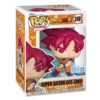 Funko Pop Super Saiyan God Goku 2491 SE Dragon Ball en su caja original, vista lateral.