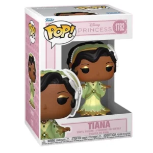 Funko Pop Tiana 1782 Disney Princesas en su caja con vista lateral de la tienda de figuras coleccionables online spain dreamspop especializada en funko pop y youtooz