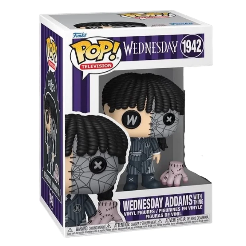 Funko Pop Wednesday Addams 1942 Wednesday en su caja con vista lateral de la tienda de figuras coleccionables online spain dreamspop especializada en funko pop y youtooz