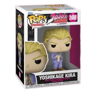 Funko Pop Yoshikage Kira 2488 Jojo's Bizarre Adventure en su caja original, vista lateral.