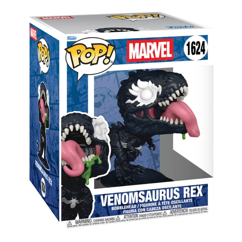 Funko Pop Venomsaurus Rex 1624 Marvel en su caja con vista lateral de la tienda de figuras coleccionables online spain dreamspop especializada en funko pop y youtooz