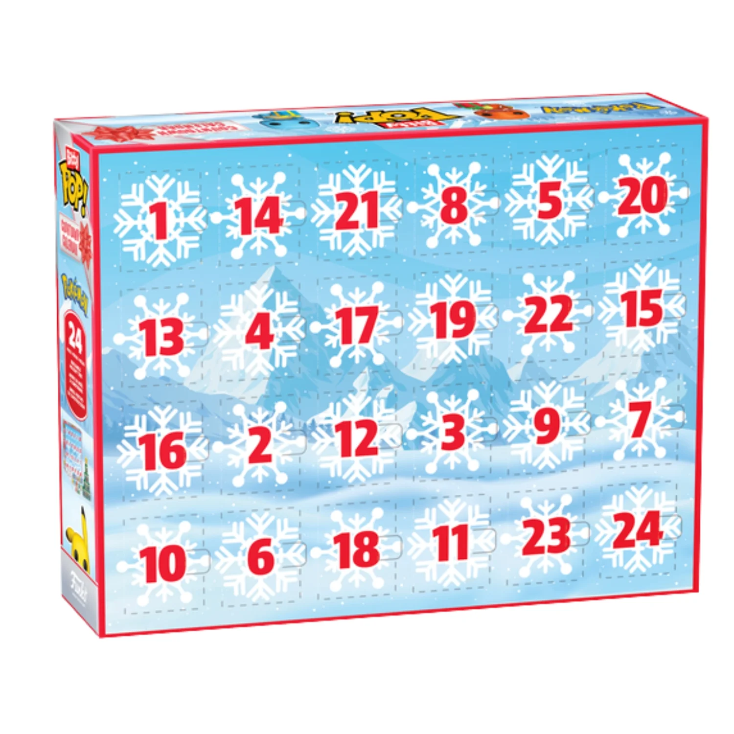 Calendario Adviento Bitty Pop Pokémon en caja original, vista lateral