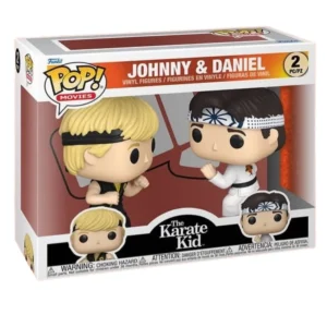 Funko Pop 2 Pack Johnny y Daniel The Karate Kid en su caja original, vista lateral.