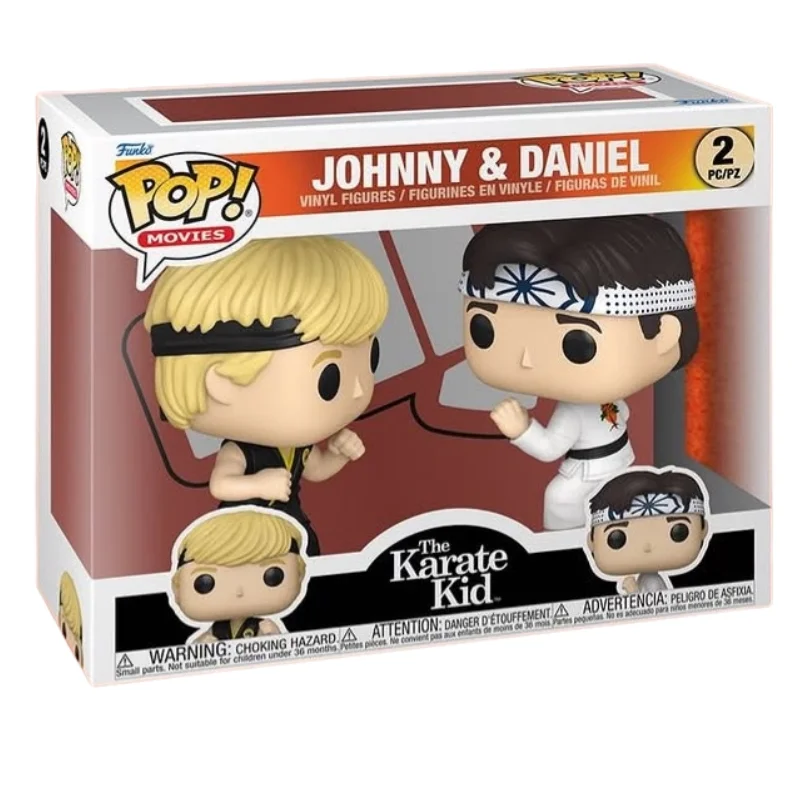 Funko Pop 2 Pack Johnny y Daniel The Karate Kid en su caja original, vista lateral.