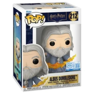 Funko Pop Albus Dumbledore 212 SE Harry Potter en su caja original, vista lateral.