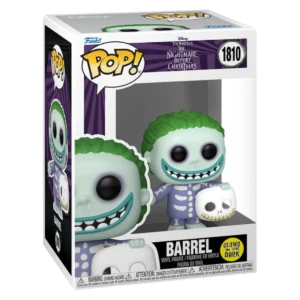 Funko Pop Barrel 1810 GITD Pesadilla antes de Navidad antes de Navidad en su caja original, vista lateral