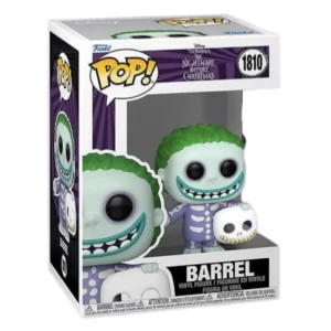 Funko Pop Barrel 1810 Pesadilla antes de Navidad en su caja original, vista lateral.