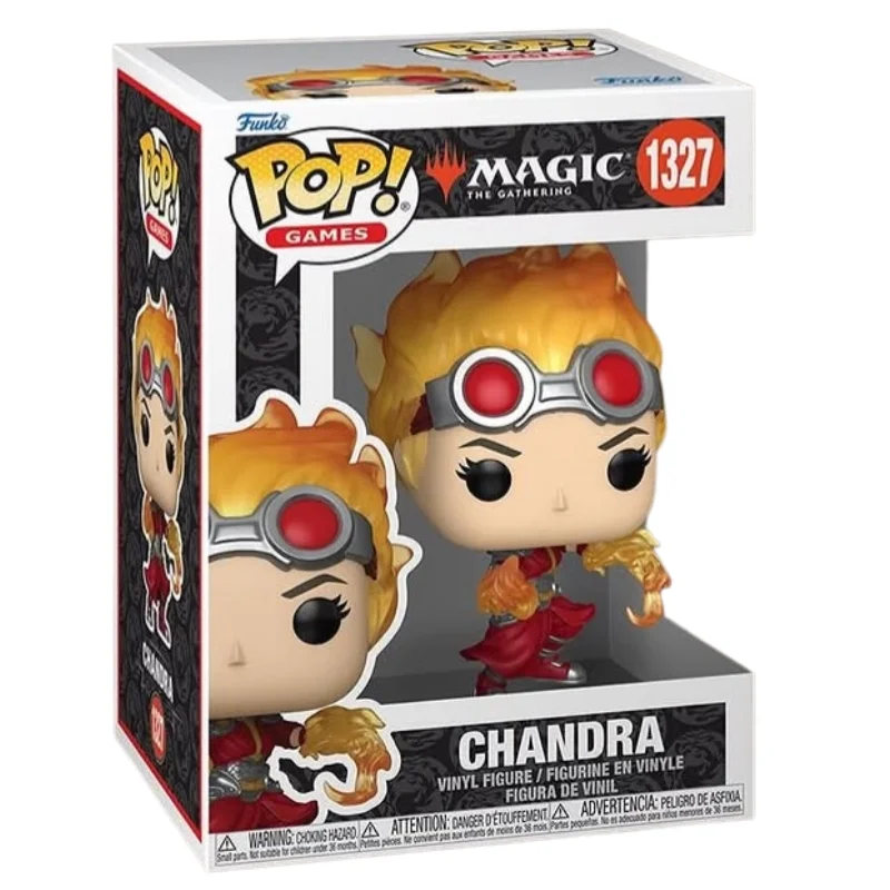 Funko Pop Chandra 1327 Magic The Gathering en su caja original, vista lateral.