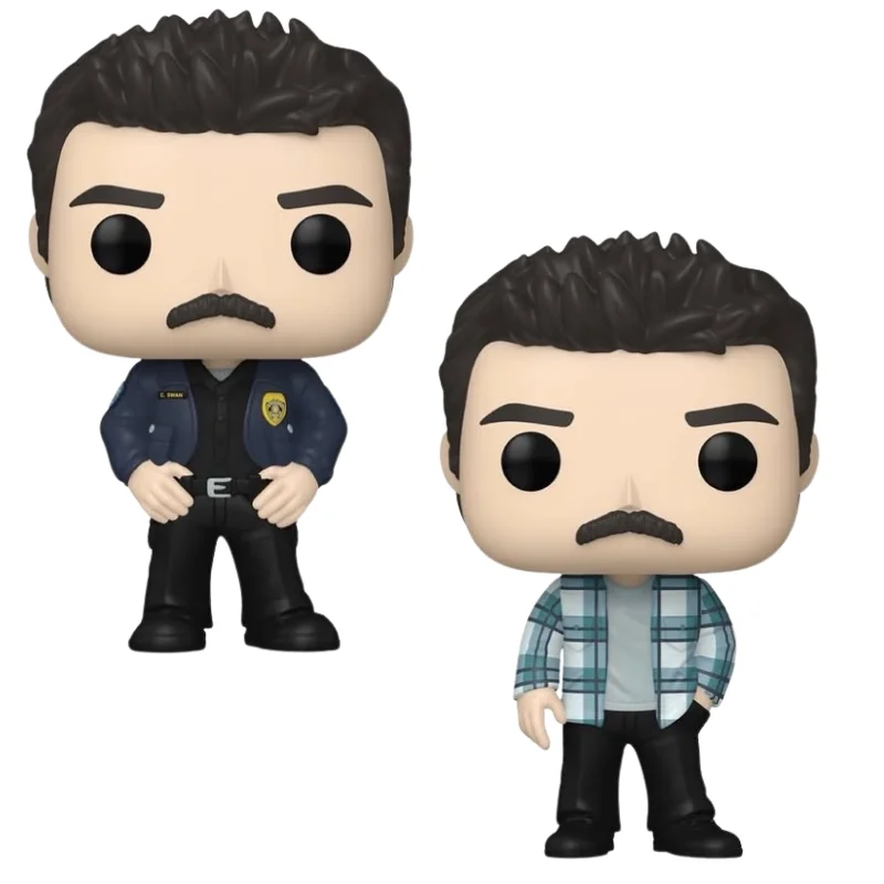 Funko Pop Charlie Swan 2135 SE Bundle Twilight fuera de sus cajas, vista frontal.
