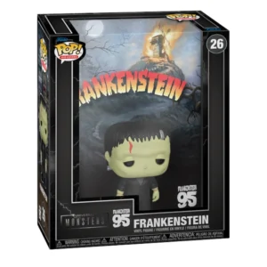 Funko Pop Covers Frankenstein 26 Universal Monsters en su caja original, vista lateral.