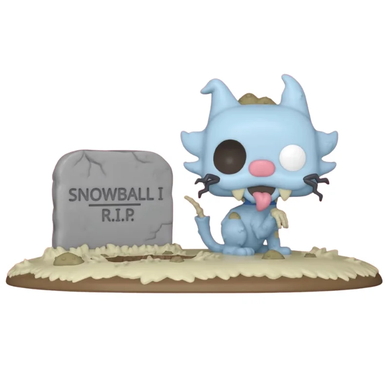 Funko Pop Deluxe Zombie Snowball 1949 The Simpsons fuera de su caja, vista frontal.
