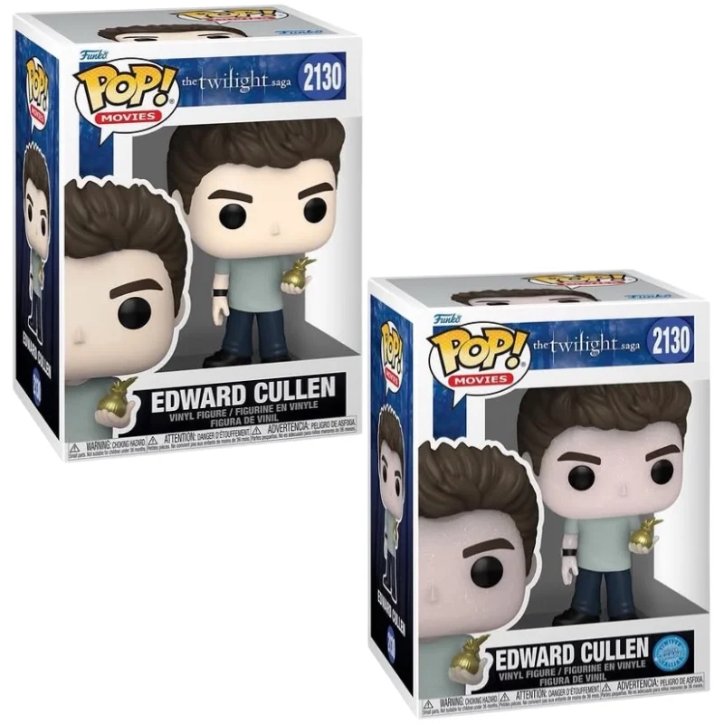 Funko Pop Edward Cullen 2130 Bundle Twilight en sus cajas originales, vista lateral.