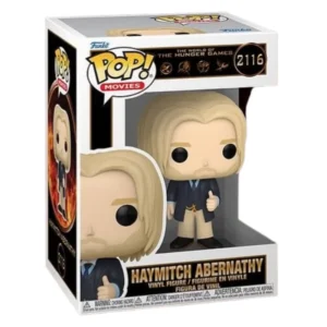 Funko Pop Haymitch Abernathy 2116 The Hunger Games en su caja original, vista lateral.