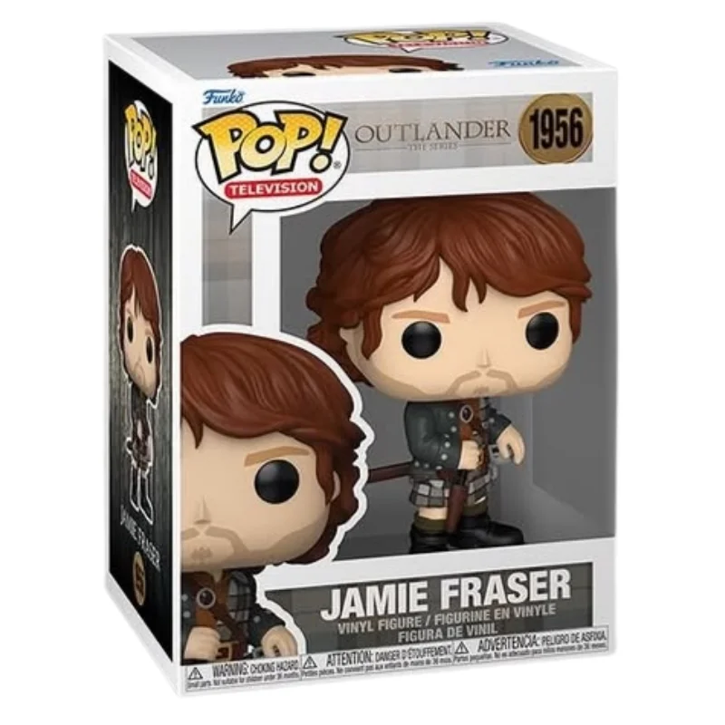 Funko Pop Jamie Fraser 1956 Outlander en su caja original, vista lateral.