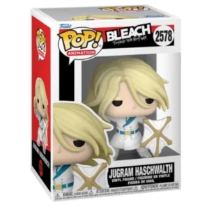 Funko Pop Jugram Haschwalth 2578 Bleach en su caja original, vista lateral.