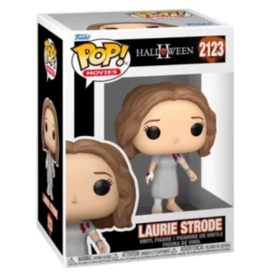 Funko Pop Laurie Strode 2123 Halloween II en su caja original, vista lateral.
