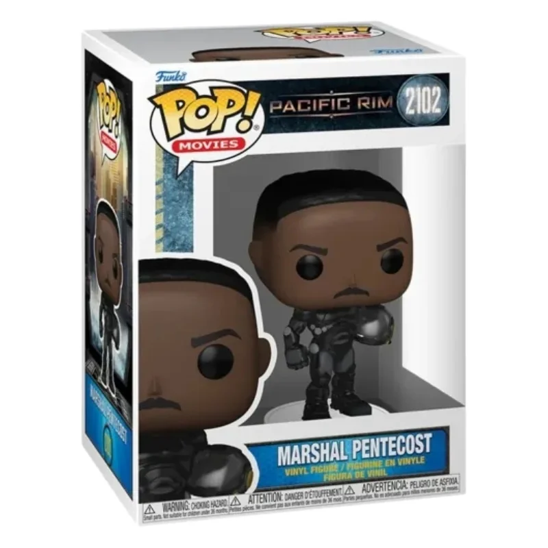 Funko Pop Marshal Pentecost 2102 Pacific Rim en su caja original, vista lateral.