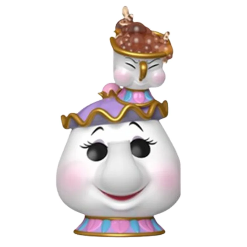Funko Pop Mrs Potts with Chip 1824 Disney Beauty and The Beast fuera de su caja, vista frontal.