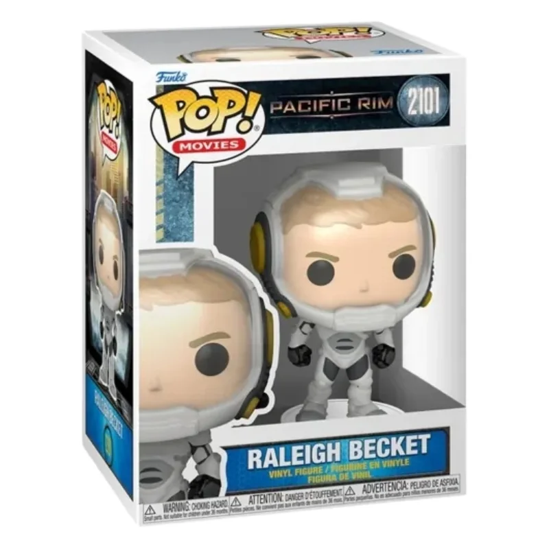 Funko Pop Raleigh Becket 2101 Pacific Rim en su caja original, vista lateral.