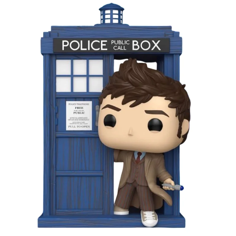 Funko Pop Rides Tardis with Tenth Doctor 318 Doctor Who fuera de su caja, vista frontal.