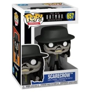 Funko Pop Scarecrow 657 The New Batman Adventures en su caja original, vista lateral.