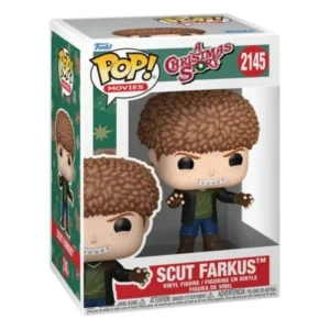 Funko Pop Scut Farkus 2145 A Christmas Story en su caja original, vista lateral.