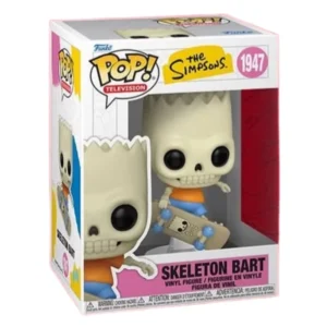Funko Pop Skeleton Bart 1947 The Simpsons en su caja original, vista lateral.