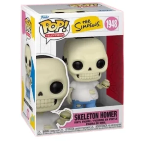 Funko Pop Skeleton Homer 1948 The Simpsons en su caja original, vista lateral.