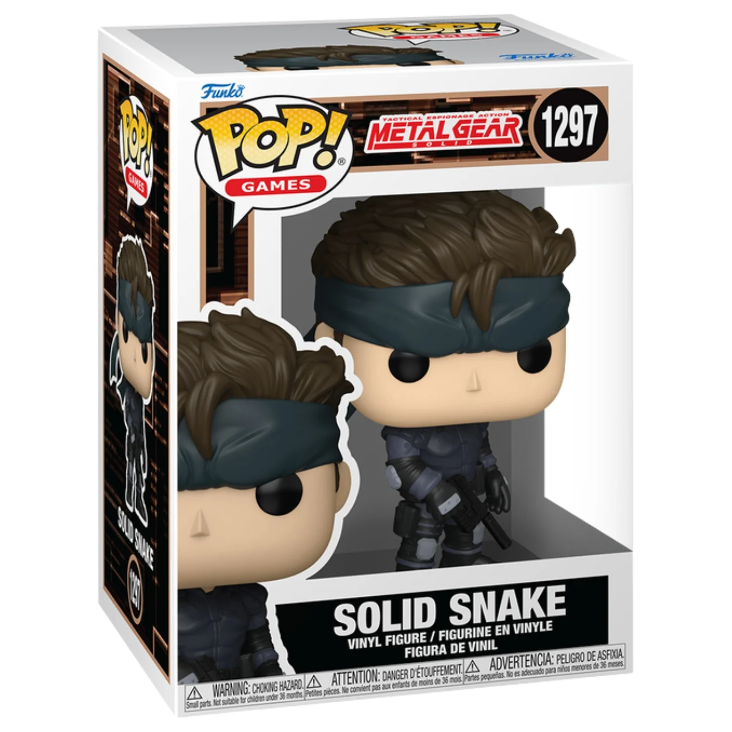 Funko Pop Solid Snake 1297 Metal Gear Solid en caja original, vista lateral