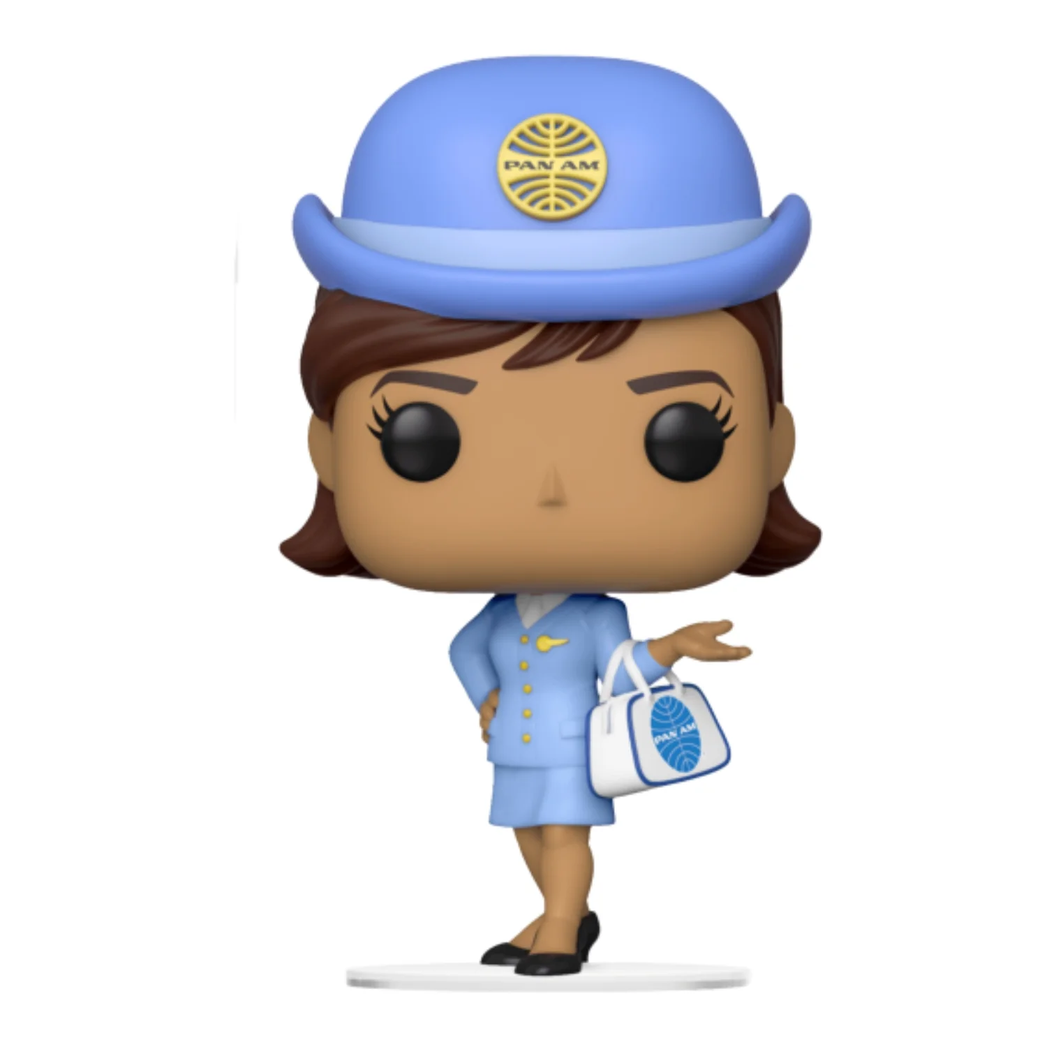 Funko Pop Stewardess with White Bag 143 SE Pan Am fuera de la caja, vista frontal