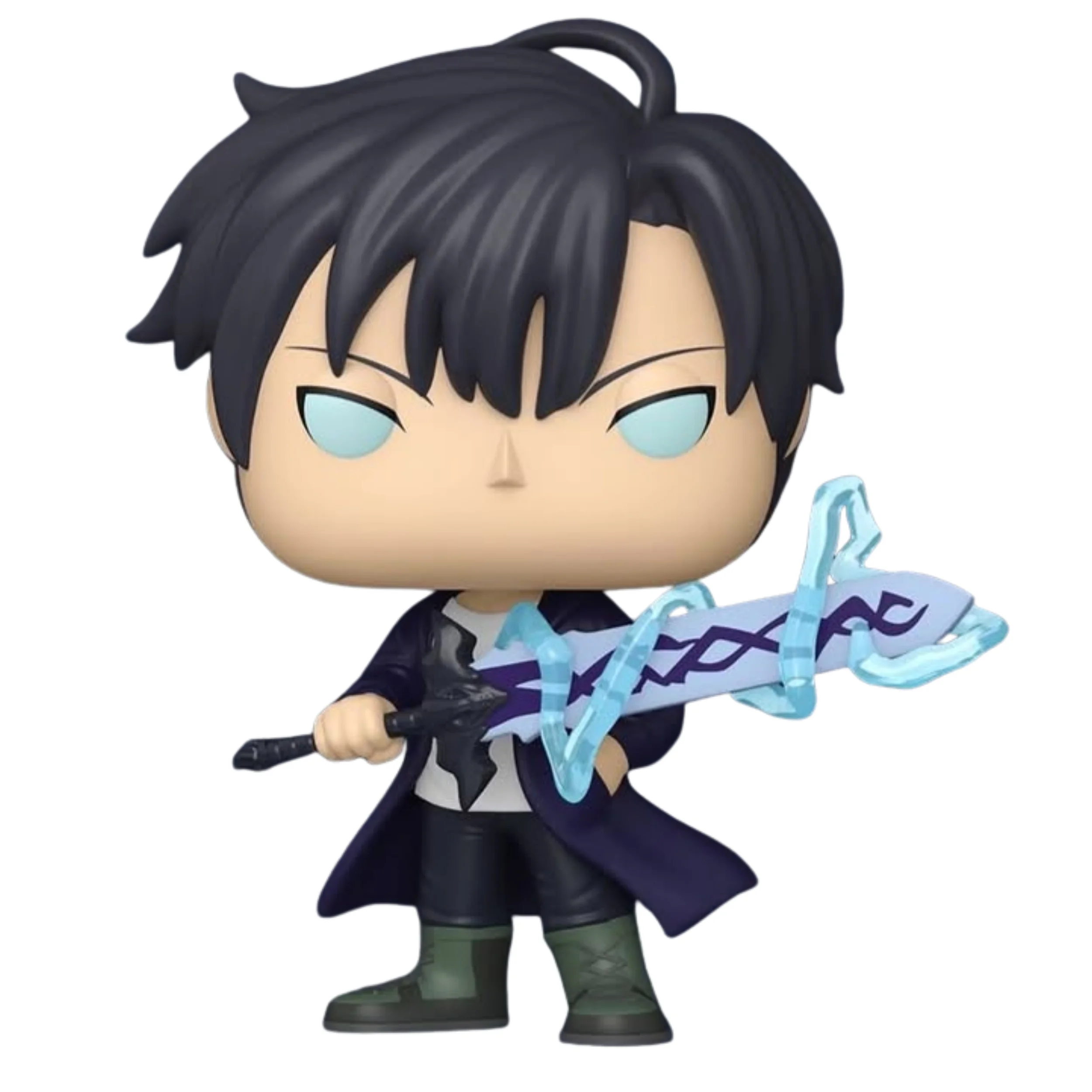 Funko Pop Sung Jinwoo 2537 SE GITD Solo Leveling fuera de su caja, vista frontal.